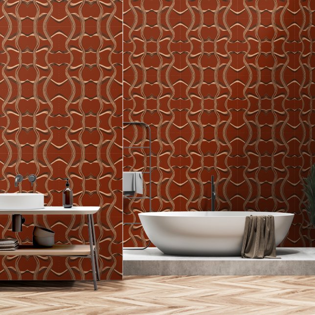 Papel Pintado Líneas Minimalistas de oleada rusa (Baño)