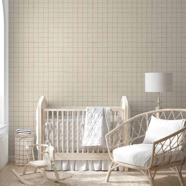 Papel Pintado Líneas neutrales Beige (Niños)