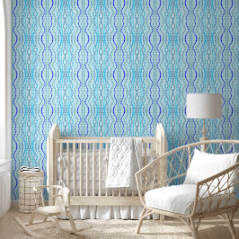 Papel Pintado Líneas puntuales verticales azules