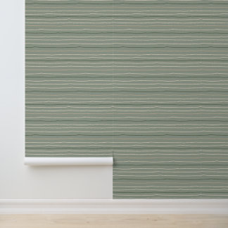 Papel Pintado Líneas Resumen de Sage Green