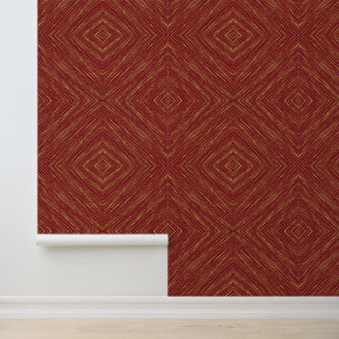 Papel Pintado Linen Luxury Modern Burgundy Gold Collection