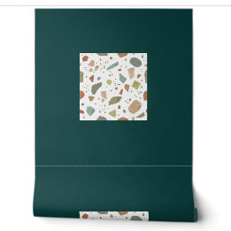 Papel pintado liso con patrón de terrazzo clásico