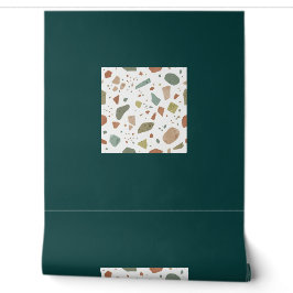 Papel pintado liso con patrón de terrazzo clásico