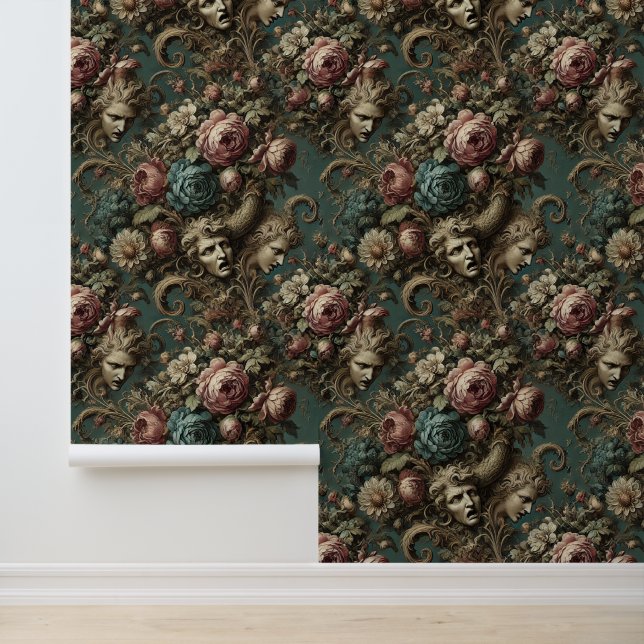 Papel Pintado Litanía de aristócratas - Diseño floral gótico (Solicitud)