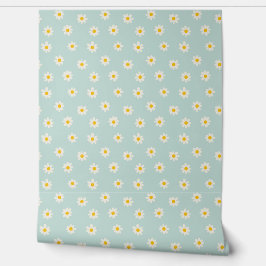 Papel Pintado Little Daisies - soft teal