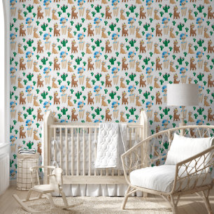 Papel Pintado Llama con azulejos, mamás de bebé