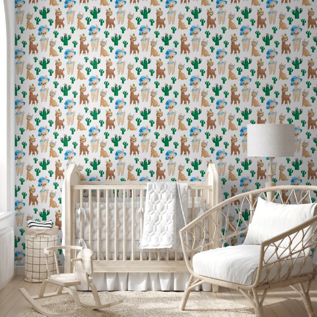 Papel Pintado Llama con azulejos, mamás de bebé (Niños)
