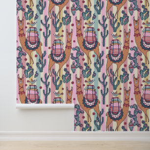 Papel Pintado Llamas En El Patrón De Rayas