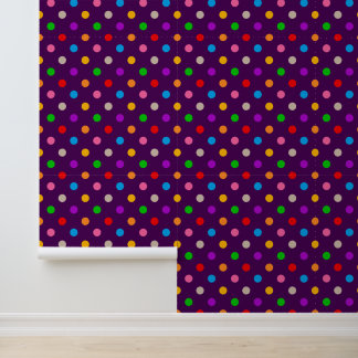 Papel Pintado Llamativos Lunares Arcoíris Purpura