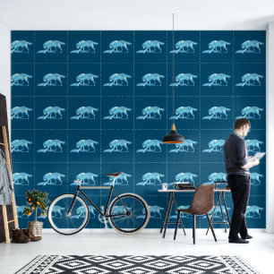 Papel Pintado Lobo azul