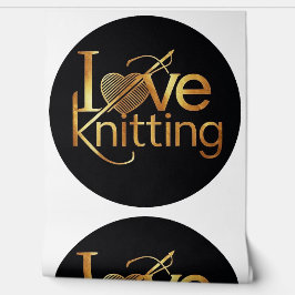 Papel Pintado Logo de Knitter Yarn Me encanta la publicidad de p