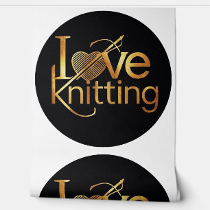 Papel Pintado Logo de Knitter Yarn Me encanta la publicidad de p