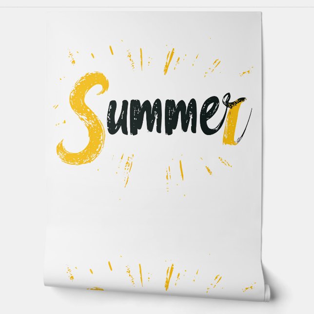 Papel Pintado Logo de verano - Diseño de texto de verano (Desenrollar)