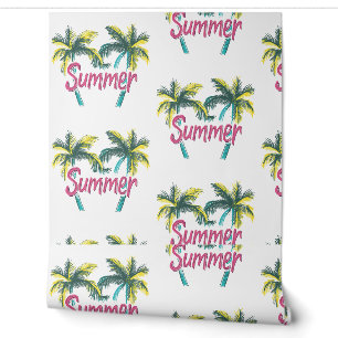 Papel Pintado Logo de verano - Palmeras de verano con vibracione
