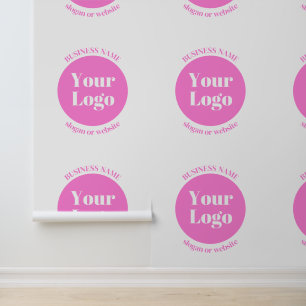 Papel Pintado Logotipo de su negocio y plantilla de texto editab