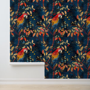 Papel Pintado Loro Guacamayo Selva Tropical