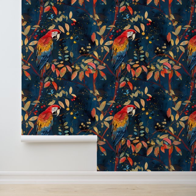 Papel Pintado Loro Guacamayo Selva Tropical (Solicitud)