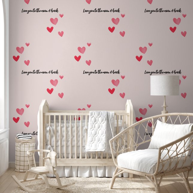 Papel Pintado Los corazones rosados de Rubor te aman (Niños)