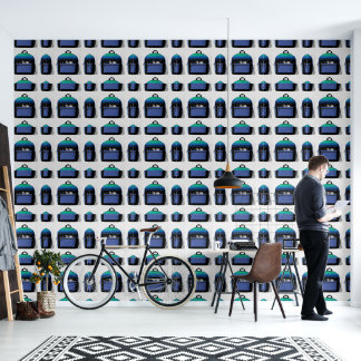 Papel Pintado Los niños de la mochila azul
