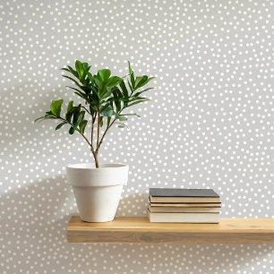 Papel Pintado Los puntos y puntos de la polka en gris