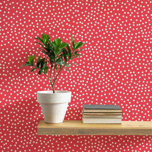 Papel Pintado Los puntos y puntos de la polka en rojo