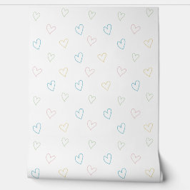 Papel Pintado Lovely hearts pattern - Shower Curtain - Large
