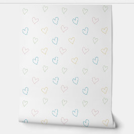 Papel Pintado Lovely hearts pattern - Shower Curtain - Large