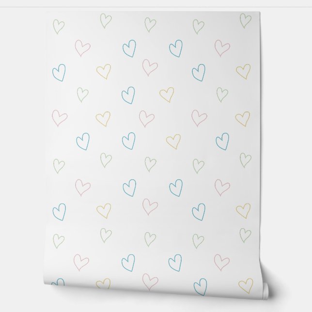 Papel Pintado Lovely hearts pattern - Shower Curtain - Large (Desenrollar)