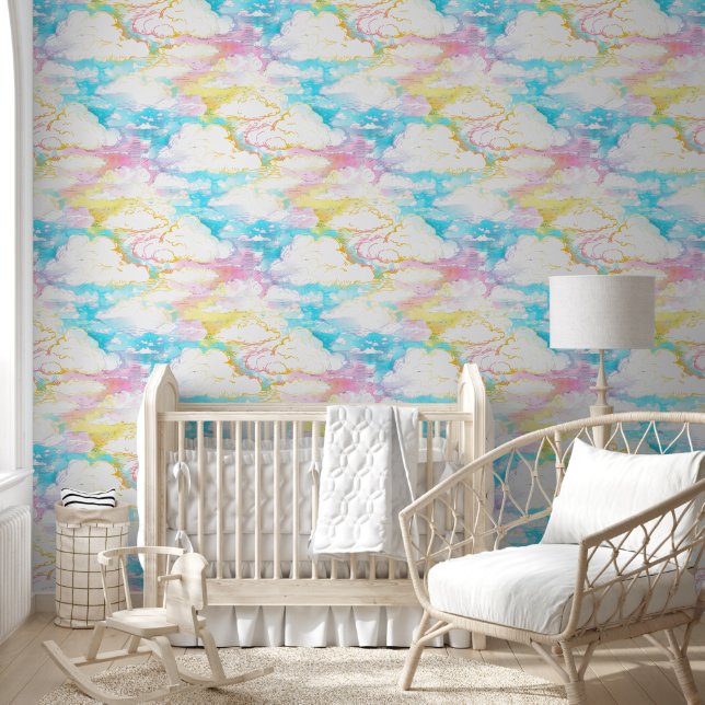 Papel Pintado Lovley Sky Clouds - Patrón continuo 7 (Niños)