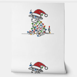 Papel Pintado Luces de los Navidades Cow Santa