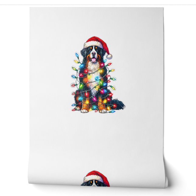 Papel Pintado Luces de Navidades de Bernese Mountain Dog (Desenrollar)