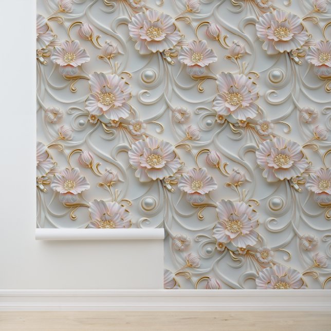 Papel Pintado Lujo Floral Rosa (Solicitud)