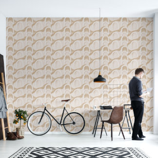 Papel Pintado Lujo Geométrico de Vieira en Beige