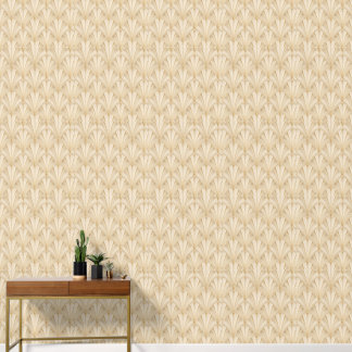 Papel Pintado Lujo Geométrico Espina de Pescado Beige