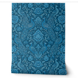 Papel Pintado Lujo Persa Este  Patrón Rico Azul Pavo Real 
