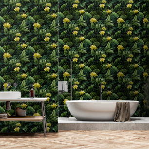 Papel Pintado Lujosas hojas tropicales verdes y oscuras