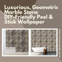 Papel Pintado Lujoso, Geométrico Piedra De Mármol DIY Peel & Sti