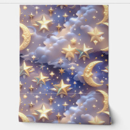 Papel pintado - Luna Celestial Blanca de Lujo