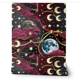 Papel pintado - Luna Celestial Roja