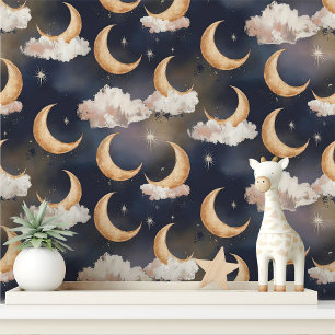 Papel Pintado Luna creciente y nubes