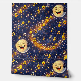 Papel Pintado Luna dorada mágica y patrón de estrellas caprichos