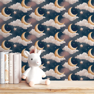 Papel Pintado Luna Soñadora y Noche Estrellada
