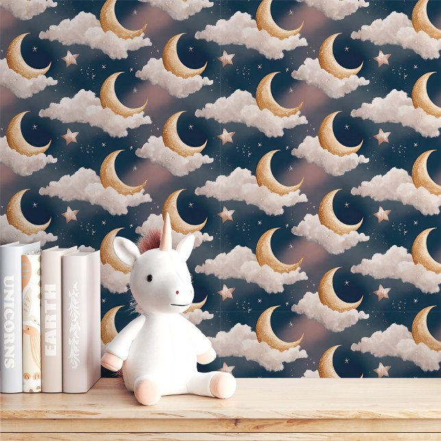 Papel Pintado Luna Soñadora y Noche Estrellada (Subido por el creador)