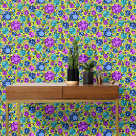 Papel Pintado Lunares en rosa azul turquesa pega y despega