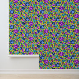 Papel Pintado Lunares en rosa azul turquesa pega y despega