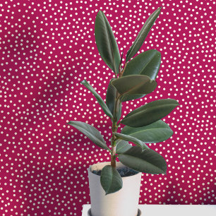 Papel Pintado Lunares y manchas de crema sobre rojo magenta
