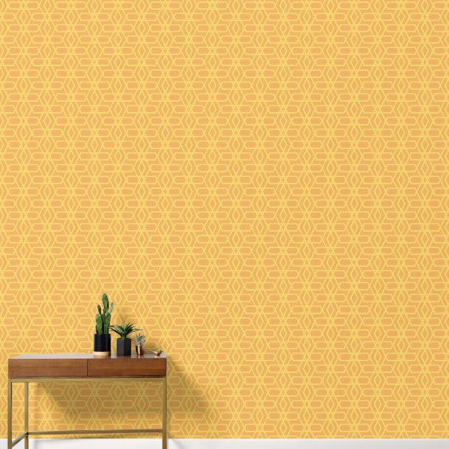 Papel Pintado Lux luce patrón geo amarillo dorado (Pasillo)
