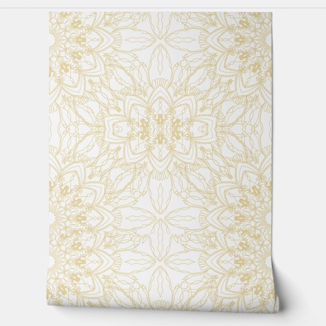 Papel Pintado Luxury Gold Mandala Seamless Wallpaper  (Desenrollar)