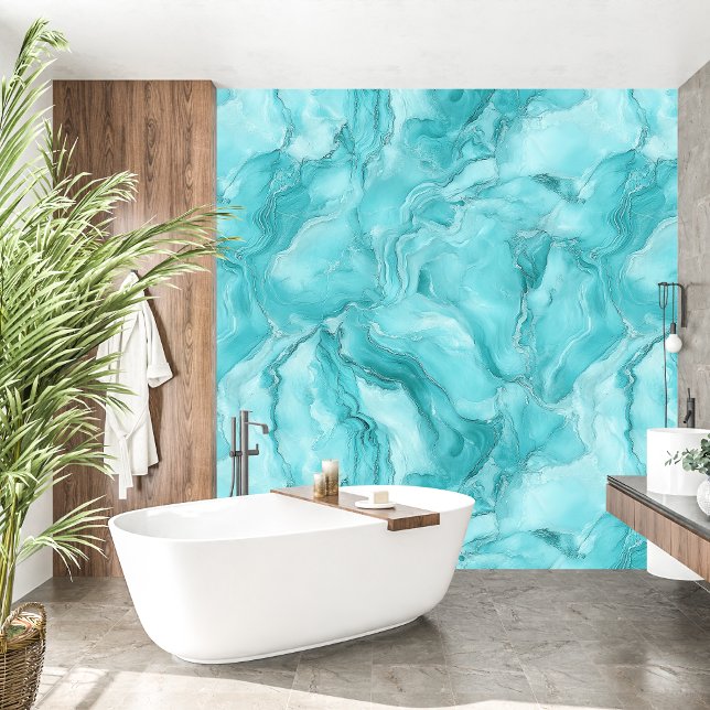 Papel Pintado Luxury Turquoise Marble Texa Aqua (Luxury Turquoise Marble Texture Wallpaper)