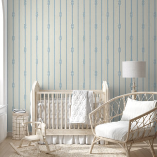 Papel Pintado Luz azul claro de cuerda blanca apagada Nudo náuti